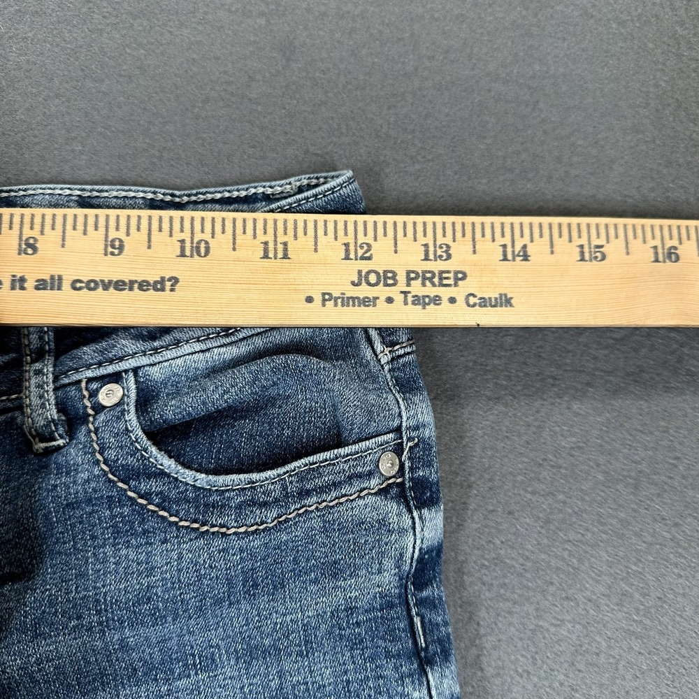 RSQ Jeans Girls 12 Blue Denim Flared Leg Stretch Distressed‎ Y2K Grunge - Picture 9 of 12